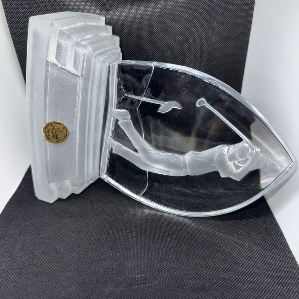 Vintage Cristal d'Arques France Lead Crystal Golf Desk Trophy Ornament 3D - Picture 8 of 8